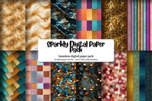 Glitter Texture Digital Paper Seamless Pack, Sparkly Background Patterns, Printable Scrapbooking Supplies, Instant Download, Commercial Use