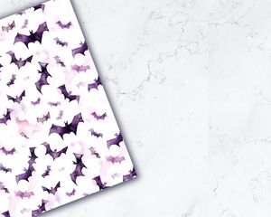 Watercolor Spooky Bat Seamless Texture Digital Pattern Paper, Moody Halloween Background, Printable Clipart Design, Instant Download