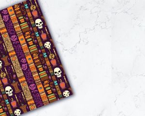 Spooky Halloween Themed Digital Paper with Vivid Colors, Cute Gothic Elements, and Empty Space for Crafts, Scrapbooking, and DIY Projects