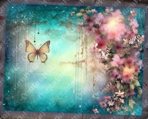 20 Pages of Spring Night Background, Fantasy Fairy Tale, Vivid Colors, Shabby Chic Ephemera for Scrapbooking, Invitations, Digital Planners