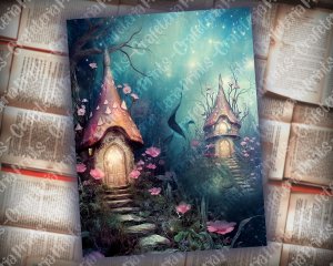 20 pages of Spring Night Fantasy Fairy Tale Scrapbooking Backgrounds - Vivid Colors, Shabby Chic Ephemera - Perfect for Invitations