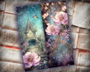 20 pages of Spring Night Fantasy Fairy Tale Scrapbooking Backgrounds - Vivid Colors, Shabby Chic Ephemera - Perfect for Invitations