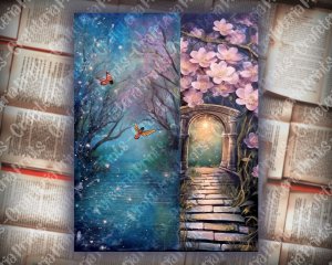 20 pages of Spring Night Fantasy Fairy Tale Scrapbooking Backgrounds - Vivid Colors, Shabby Chic Ephemera - Perfect for Invitations