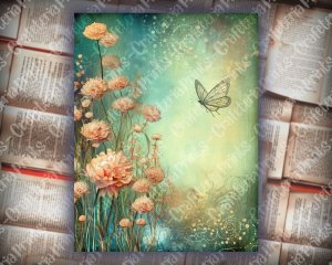 20 pages of Spring Night Fantasy Fairy Tale Scrapbooking Backgrounds - Vivid Colors, Shabby Chic Ephemera - Perfect for Invitations