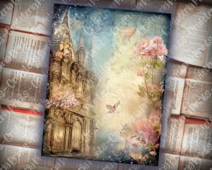 20 Pages of Spring Night Background Fantasy Fairy Tale Vivid Colors Scrapbooking Ephemera for Invitations, Digital Planners, Journaling