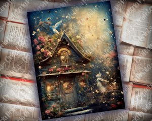 20 Pages of Spring Night Background Fantasy Fairy Tale Vivid Colors Scrapbooking Ephemera, Perfect for Invitations, Digital Planners