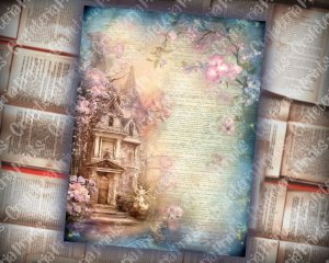 20 Pages of Spring Night Background Fantasy Fairy Tale Vivid Colors Scrapbooking Ephemera, Perfect for Invitations, Digital Planners