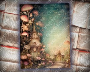 20 pages of Spring Night Fantasy Fairy Tale Scrapbooking Backgrounds - Vivid Colors, Shabby Chic Ephemera - Perfect for Invitations