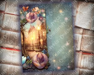 20 pages of Spring Night Fantasy Fairy Tale Scrapbooking Backgrounds - Vivid Colors, Shabby Chic Ephemera - Perfect for Invitations