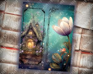 20 pages of Spring Night Fantasy Fairy Tale Scrapbooking Backgrounds - Vivid Colors, Shabby Chic Ephemera - Perfect for Invitations