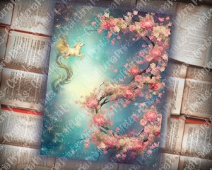 20 pages of Spring Night Fantasy Fairy Tale Scrapbooking Backgrounds - Vivid Colors, Shabby Chic Ephemera - Perfect for Invitations