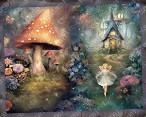 20 Pages of Spring Night Background, Fantasy Fairy Tale, Vivid Colors, Shabby Chic Ephemera, Scrapbooking, Invitations, Digital Planners