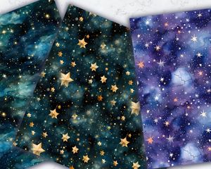 Mystic Stars Digital Paper Seamless Pattern Collection - High Resolution Printable Backgrounds for Crafts, Scrapbooking, and DIY Projects