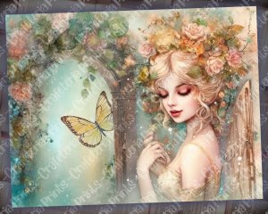 19 pages of Summer Fairy Fantasy Fairy Tale Vivid Colors Shabby Chic Ephemera Scrapbooking Background, Perfect for Invitations