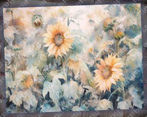 Watercolor Pastel Sunflowers Junk Journal Background, Fairy Collage Printable, Digital Nature Journal Paper, Floral Muted Colors