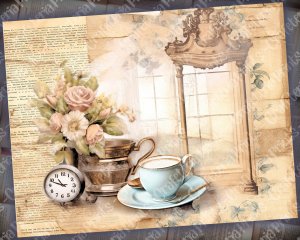 Vintage Tea Digital Junk Journal Kit, Printable Collage Pack, Tea Theme Digital Paper, Perfect for Invitations, Digital Planners, Journaling