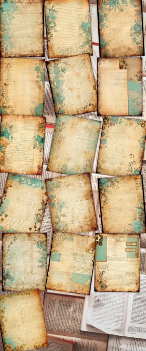 16 Papers | Turquoise and Brown Grunge Junk Journal Kit, Neutral Shabby Chic Printable Paper, Vintage Floral Distressed Lined Backgrounds