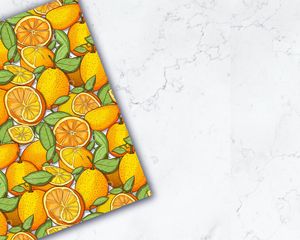 Orange & Lemon Digital Pattern Paper | Cute Watercolor Clipart, Seamless Texture, Hand Drawn Vector | Vivid Colors, Big Elements