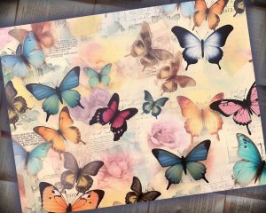 12 papers | Victorian Butterflies Junk Journal Paper | Shabby Chic Ephemera for Scrapbooking, Invitations & Designs | Printable Pages & Kit