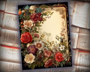 12 papers | Victorian Ephemera Style Scrapbooking Kit | Vintage Journal Pages | Printable Paper | Shabby Chic Scrapbooking Papers