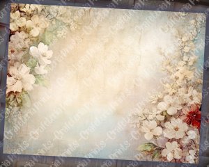 20 Pages of Vintage Flowers Background, Shabby Chic Ephemera Scrapbooking & Invitations, Digital Planners, Journaling - Junk Journals