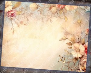 20 Pages of Vintage Flowers Background, Shabby Chic Ephemera Scrapbooking & Invitations, Digital Planners, Journaling - Junk Journals