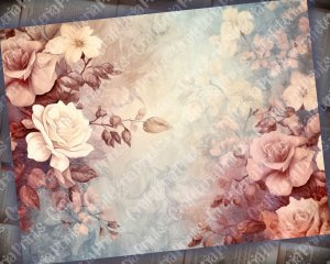 20 Pages of Vintage Flowers Background, Shabby Chic Ephemera Scrapbooking & Invitations, Digital Planners, Journaling - Junk Journals