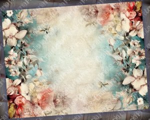 14 Pages of Vintage Flowers Background, Shabby Chic Ephemera Scrapbooking, Perfect for Invitations, Digital Planners, Journaling