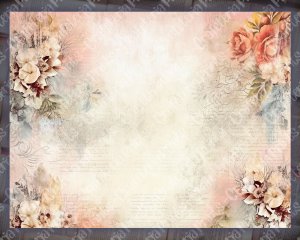 14 Pages of Vintage Flowers Background, Shabby Chic Ephemera Scrapbooking, Perfect for Invitations, Digital Planners, Journaling