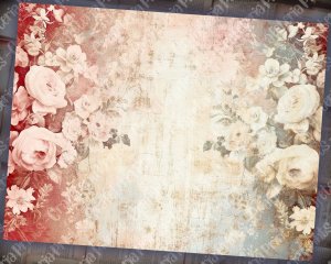 14 Pages of Vintage Flowers Background, Shabby Chic Ephemera Scrapbooking, Perfect for Invitations, Digital Planners, Journaling