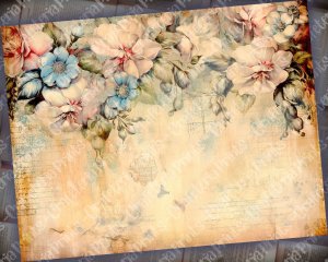 18 Pages of Vintage Flowers Background, Shabby Chic Ephemera, Scrapbooking, Invitations, Digital Planners, Journaling, Junk Journals