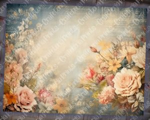 18 pages of Vintage Flowers background, shabby chic ephemera, scrapbooking backgrounds, perfect for invitations, digital planners