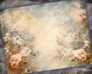 18 pages of Vintage Flowers background, shabby chic ephemera, scrapbooking backgrounds, perfect for invitations, digital planners