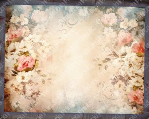 18 pages of Vintage Flowers background, shabby chic ephemera, scrapbooking backgrounds, perfect for invitations, digital planners