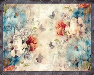 12 pages of Vintage Flowers Background Shabby Chic Ephemera Scrapbooking Kit - Perfect for Invitations, Digital Planners, Journaling