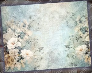 12 pages of Vintage Flowers Background Shabby Chic Ephemera Scrapbooking Kit - Perfect for Invitations, Digital Planners, Journaling