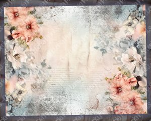 18 pages of Vintage Flowers Background, Shabby Chic Ephemera, Scrapbooking Background, Perfect for Invitations, Digital Planners, Journaling