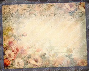 18 pages of Vintage Flowers Background, Shabby Chic Ephemera, Scrapbooking Background, Perfect for Invitations, Digital Planners, Journaling