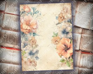 20 pages of Vintage Flowers Backgrounds, Shabby Chic Ephemera, Scrapbooking Backgrounds, Perfect for Invitations, Digital Planners