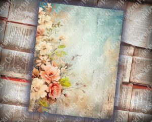 20 pages of Vintage Flowers Backgrounds, Shabby Chic Ephemera, Scrapbooking Backgrounds, Perfect for Invitations, Digital Planners