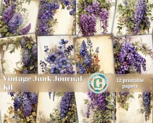 12 papers | Vintage Shabby Chic Scrapbooking Papers | Printable Pages | Junk Journal Kit | Journaling Kit | Shabby Papers | Vintage Paper