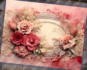 Dusty Roses Digital Junk Journal Background Vintage Lace Collage Printable Kit, Antique Paper, Perfect for Invitations, Digital Planners