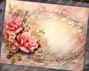 Dusty Roses Digital Junk Journal Background Vintage Lace Collage Printable Kit, Antique Paper, Perfect for Invitations, Digital Planners