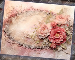 Dusty Roses Digital Junk Journal Background Vintage Lace Collage Printable Kit, Antique Paper, Perfect for Invitations, Digital Planners