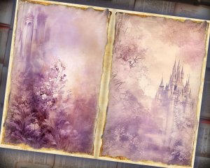 26 Papers | Vintage Nostalgiacore Crown Scrapbooking Kit, Romantic Fairy Tale Printable Paper, Soft Pastel Junk Journal Pages