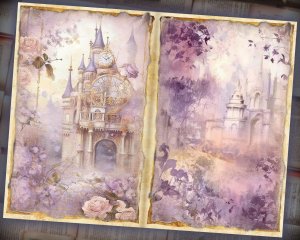 26 Papers | Vintage Nostalgiacore Crown Scrapbooking Kit, Romantic Fairy Tale Printable Paper, Soft Pastel Junk Journal Pages