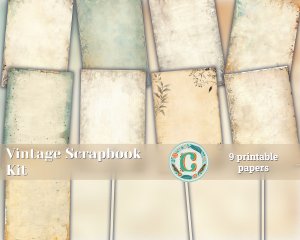 9 papers | Stamperia Vintage Shabby Chic Watercolor Scrapbooking Paper, Junk Journal Printable Pages, Seamless Antique Design