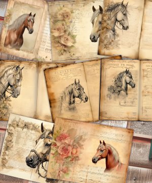 6 Papers | Vintage Inspired Scrapbooking Kit, Junk Journal Printable Pages, Shabby Chic Designs for Invitations, Journaling & Crafting