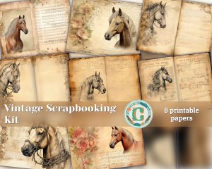 6 Papers | Vintage Inspired Scrapbooking Kit, Junk Journal Printable Pages, Shabby Chic Designs for Invitations, Journaling & Crafting