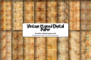 Rustic Vintage Stained Digital Paper with Distressed Texture, Antique Brown Wallpaper, Beige Backdrop for DIY Crafts and Scrapbooking